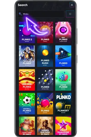 Find the game in the search to play the official Plinko App