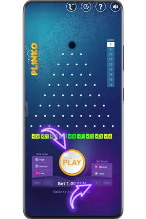 Plinko App gameplay interface